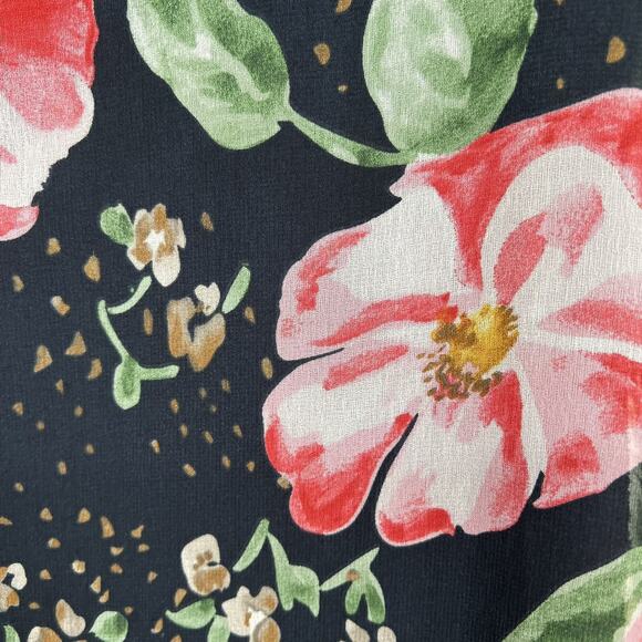 CAbi Fairy Tale Floral Cold Shoulder Blouse Top Women's Size S Small Navy Blue - Picture 4 of 5